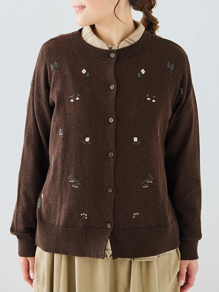 フラワー刺繍ニットカーディガン / Hare no hi（ハレノヒ）の