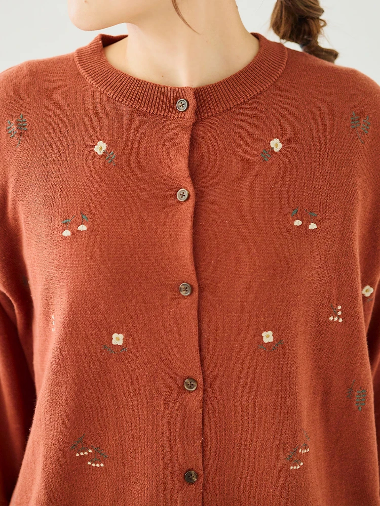 フラワー刺繍ニットカーディガン / Hare no hi（ハレノヒ）の