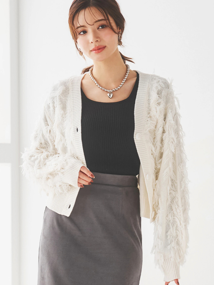 LUDIC PARK(ルディックパーク) |ジグザグフリンジカーディガン