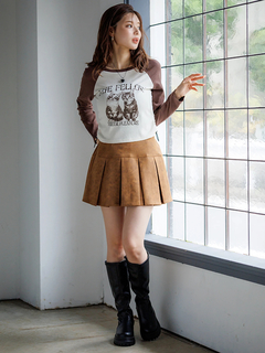 LUDIC PARK(ルディックパーク) |ネコプリント ラグランリブロングTシャツ