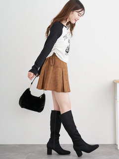 LUDIC PARK(ルディックパーク) |ネコプリント ラグランリブロングTシャツ