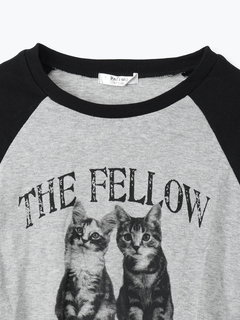 LUDIC PARK(ルディックパーク) |ネコプリント ラグランリブロングTシャツ