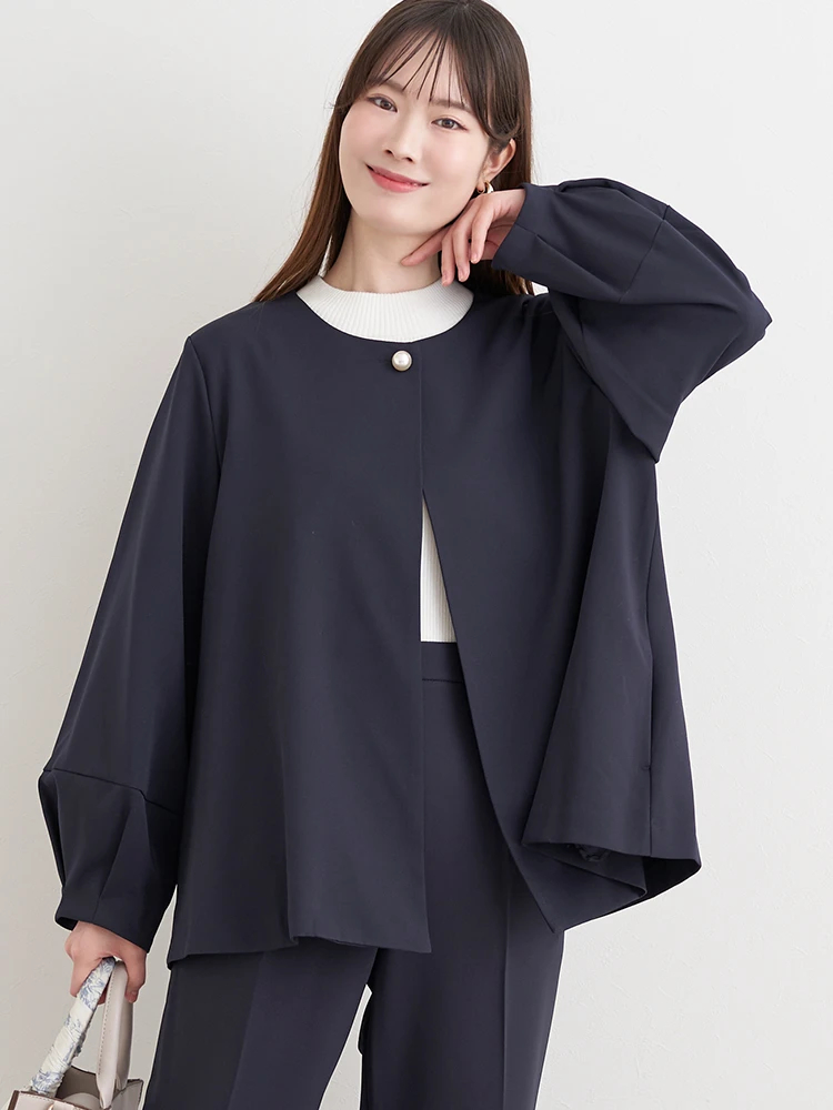 おまとめ専用【新品未使用】パールボタンのティアードお出かけジャケット おまとめ専用【新品未使用】パールボタンのティアードお出かけ