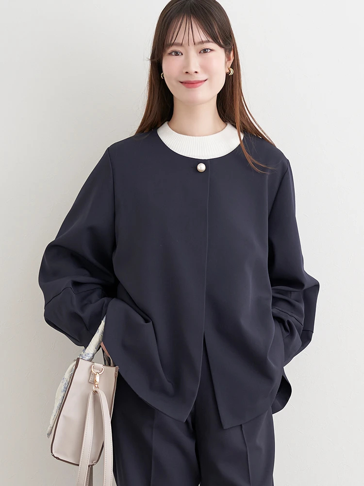 おまとめ専用【新品未使用】パールボタンのティアードお出かけジャケット おまとめ専用【新品未使用】パールボタンのティアードお出かけ