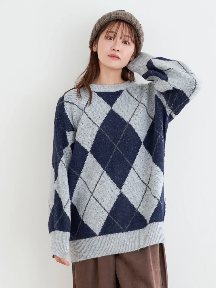 PEARLY GATES★秋冬アーガイル柄ニット PEARLY GATES☆秋冬アーガイル柄ニット PEARLY GATES☆秋冬アーガイル