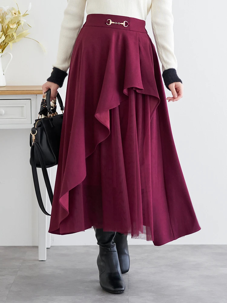 ビット付きスエードアシメラッフルスカート / LUDIC PARK（ルディック