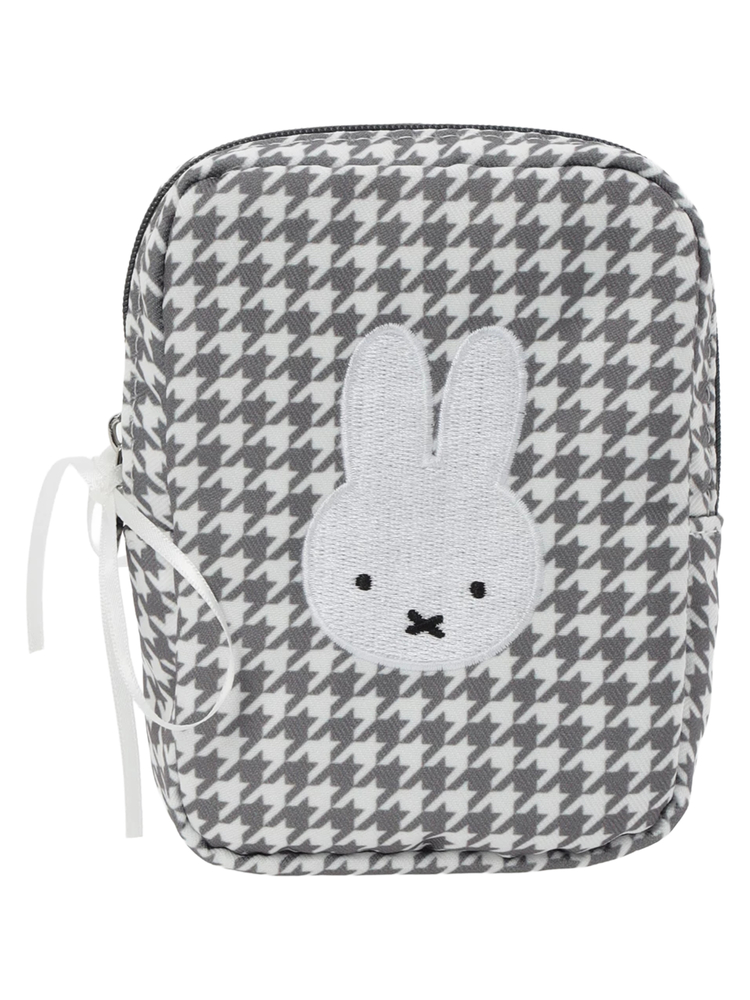 LUDIC PARK(ルディックパーク) |miffy 千鳥×モノトーン 縦型ポーチ 千鳥柄【ミッフィー】