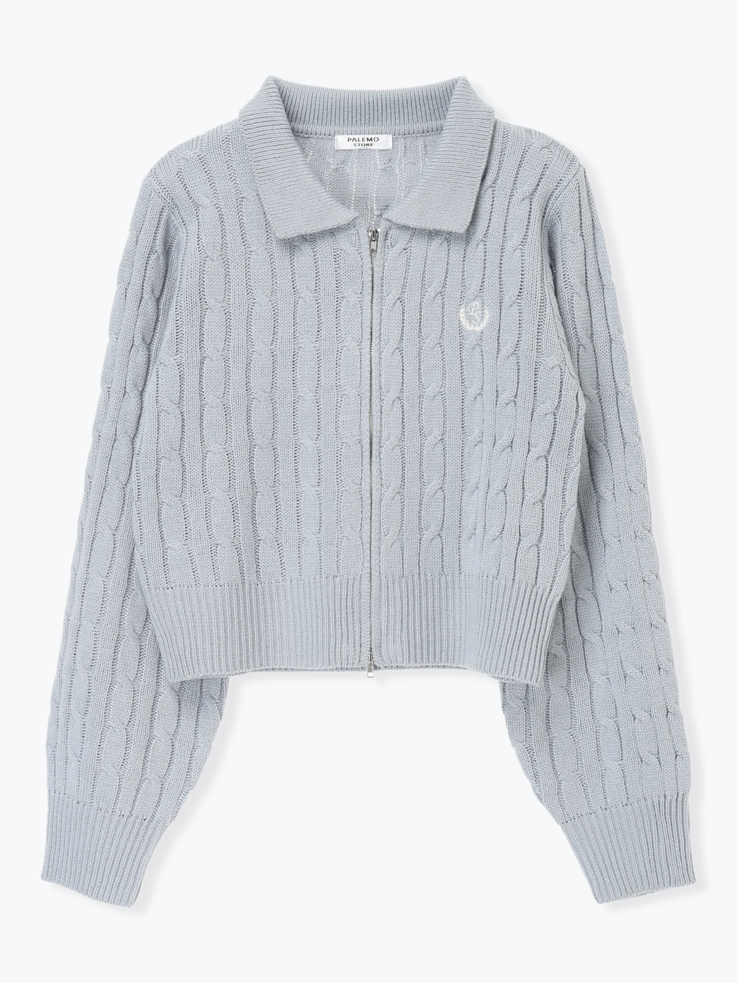 襟付きWZIPケーブルニットカーディガン / LUDIC PARK（ルディック