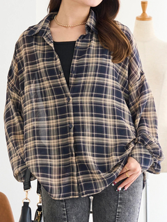 LUDIC PARK(ルディックパーク) |チェック柄シフォンシャツ
