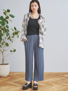 LUDIC PARK(ルディックパーク) |チェック柄シフォンシャツ
