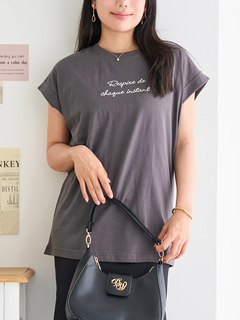 LUDIC PARK(ルディックパーク) |ラメミニロゴ刺繍ターンバックTシャツ