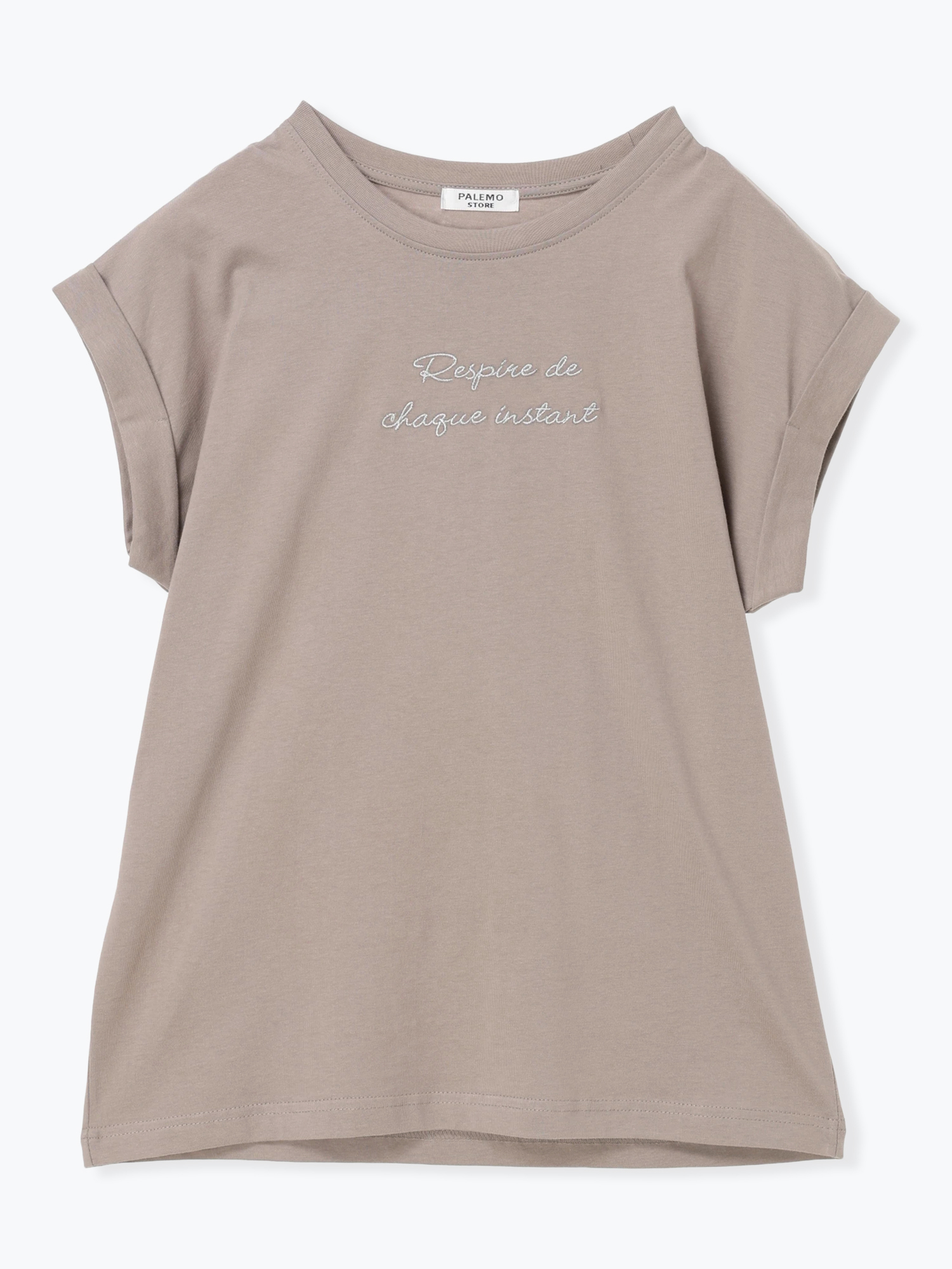 ラメミニロゴ刺繍ターンバックTシャツ
