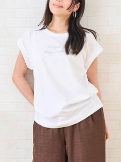 LUDIC PARK(ルディックパーク) |ラメミニロゴ刺繍ターンバックTシャツ