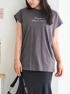 LUDIC PARK(ルディックパーク) |ラメミニロゴ刺繍ターンバックTシャツ