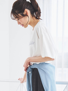LUDIC PARK(ルディックパーク) |【接触冷感】レトロロゴラメ刺繍Tシャツ