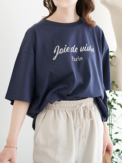 LUDIC PARK(ルディックパーク) |【接触冷感】レトロロゴラメ刺繍Tシャツ
