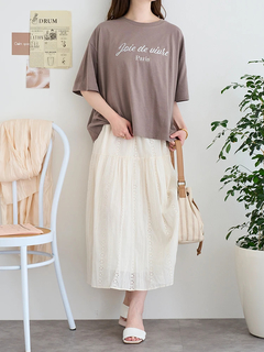 LUDIC PARK(ルディックパーク) |【接触冷感】レトロロゴラメ刺繍Tシャツ