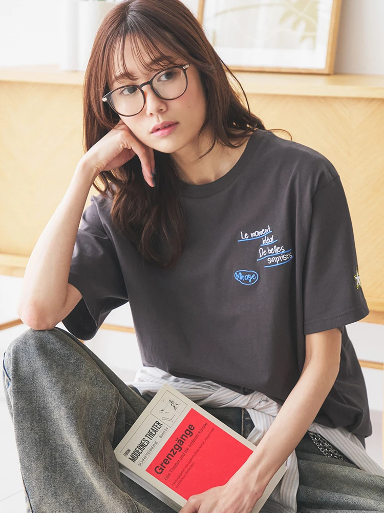 LUDIC PARK(ルディックパーク) |【接触冷感】ランダム刺繍Tシャツ