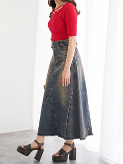 LUDIC PARK(ルディックパーク) |クロスデザイン半袖ニットプルオーバー