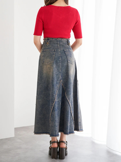 LUDIC PARK(ルディックパーク) |クロスデザイン半袖ニットプルオーバー