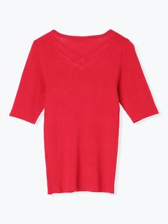 LUDIC PARK(ルディックパーク) |クロスデザイン半袖ニットプルオーバー