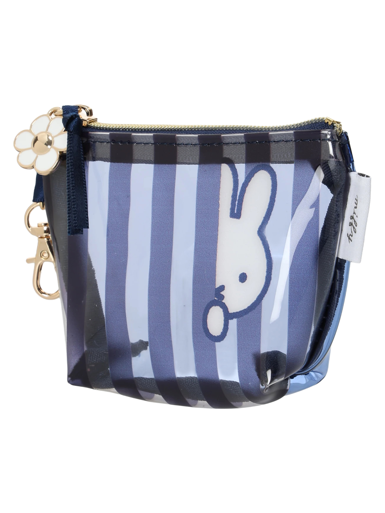 miffy ストライプ柄ミニ台形ポーチ ネイビー【ミッフィー】 / Hare no
