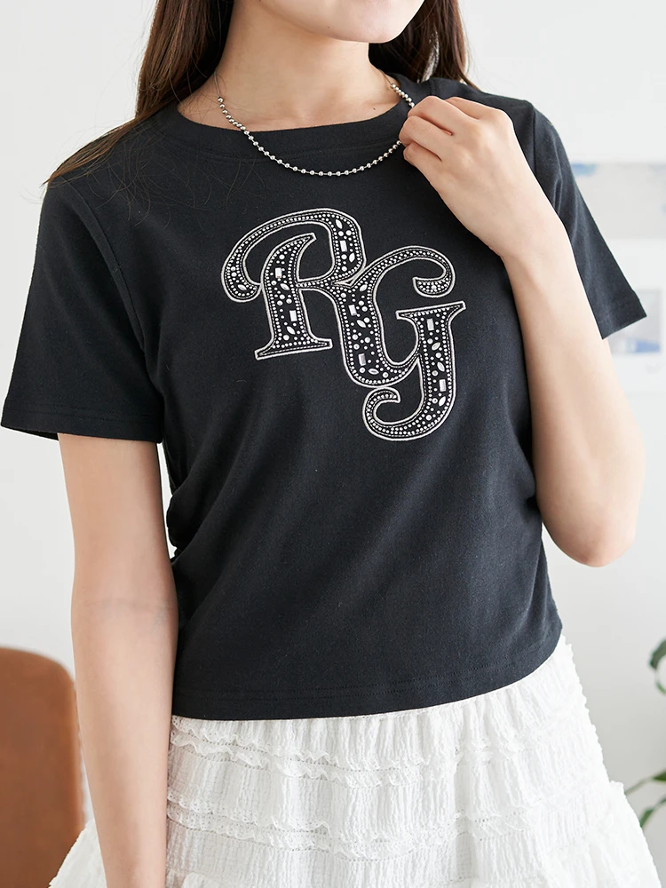 LUDIC PARK(ルディックパーク) |ラインストーンロゴ ショートTシャツ