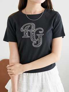 LUDIC PARK(ルディックパーク) |ラインストーンロゴ ショートTシャツ