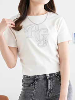 LUDIC PARK(ルディックパーク) |ラインストーンロゴ ショートTシャツ