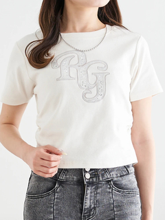 LUDIC PARK(ルディックパーク) |ラインストーンロゴ ショートTシャツ