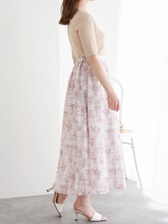 LUDIC PARK(ルディックパーク) |チェック×花柄シアーロングスカート