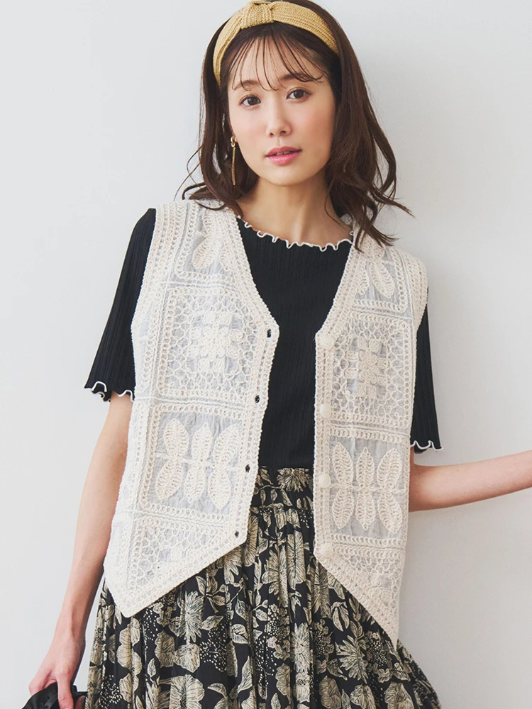 LUDIC PARK(ルディックパーク) |コットン刺繍レース調ベスト