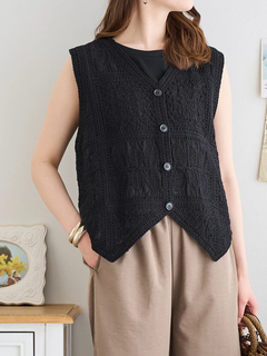 LUDIC PARK(ルディックパーク) |コットン刺繍レース調ベスト