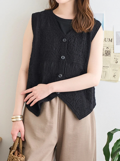 LUDIC PARK(ルディックパーク) |コットン刺繍レース調ベスト