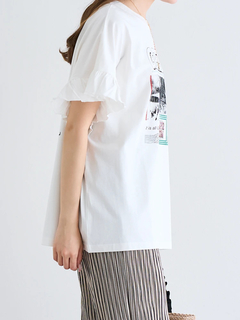 LUDIC PARK(ルディックパーク) |袖フリルバンドカラーTシャツ