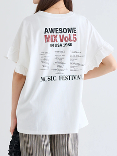 LUDIC PARK(ルディックパーク) |袖フリルバンドカラーTシャツ