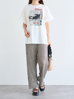 LUDIC PARK(ルディックパーク) |袖フリルバンドカラーTシャツ