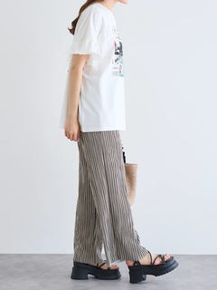 LUDIC PARK(ルディックパーク) |袖フリルバンドカラーTシャツ
