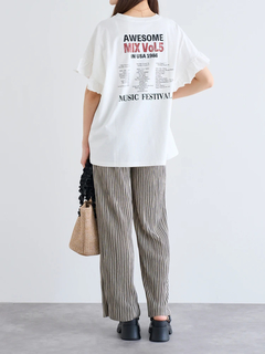 LUDIC PARK(ルディックパーク) |袖フリルバンドカラーTシャツ