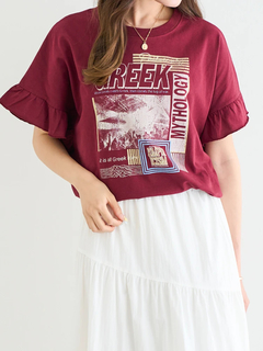 LUDIC PARK(ルディックパーク) |袖フリルバンドカラーTシャツ