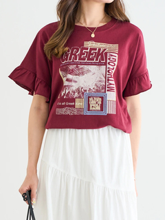 LUDIC PARK(ルディックパーク) |袖フリルバンドカラーTシャツ