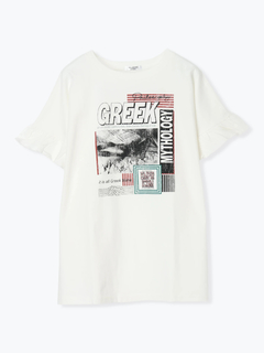 LUDIC PARK(ルディックパーク) |袖フリルバンドカラーTシャツ