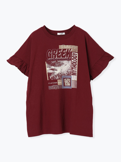 LUDIC PARK(ルディックパーク) |袖フリルバンドカラーTシャツ