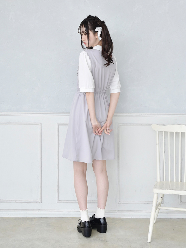 ジャンスカ風フリルワンピース ミニワンピース 紫 黒 かわいい量産 地雷のレディースファッションブランドnoemie ノエミー の公式通販サイト