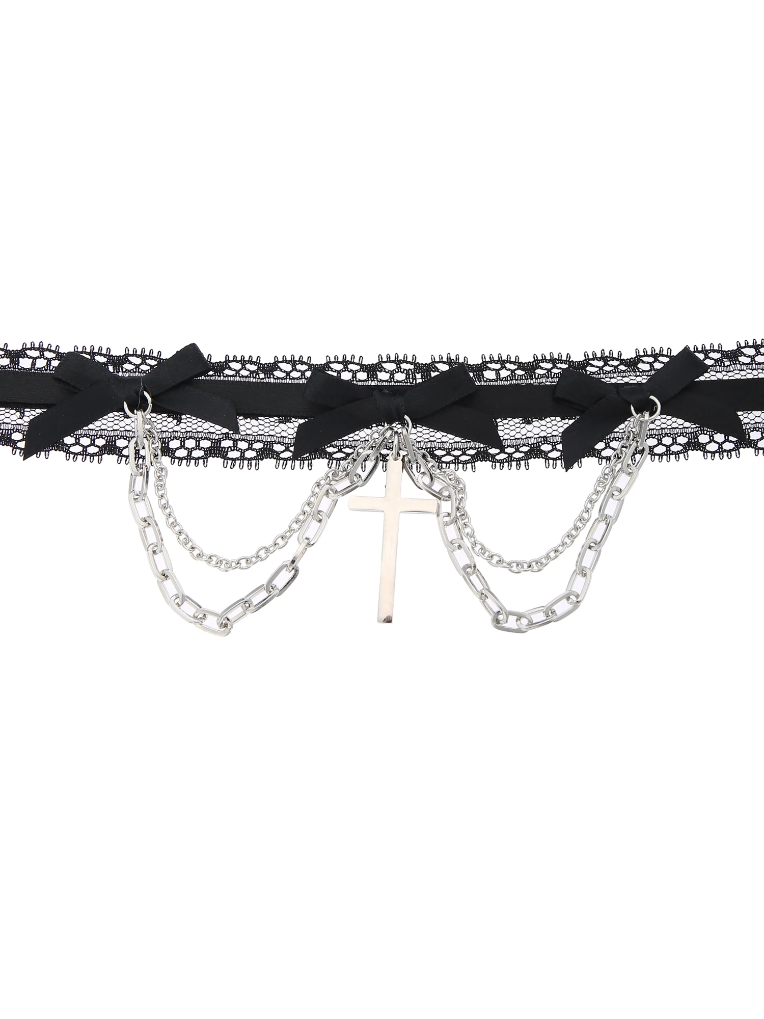 レースチェーンクロスチョーカー（アクセサリー｜黒）｜【公式