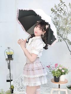 NOEMIE(ノエミー) |お嬢さんフリル二段折りたたみ日傘
