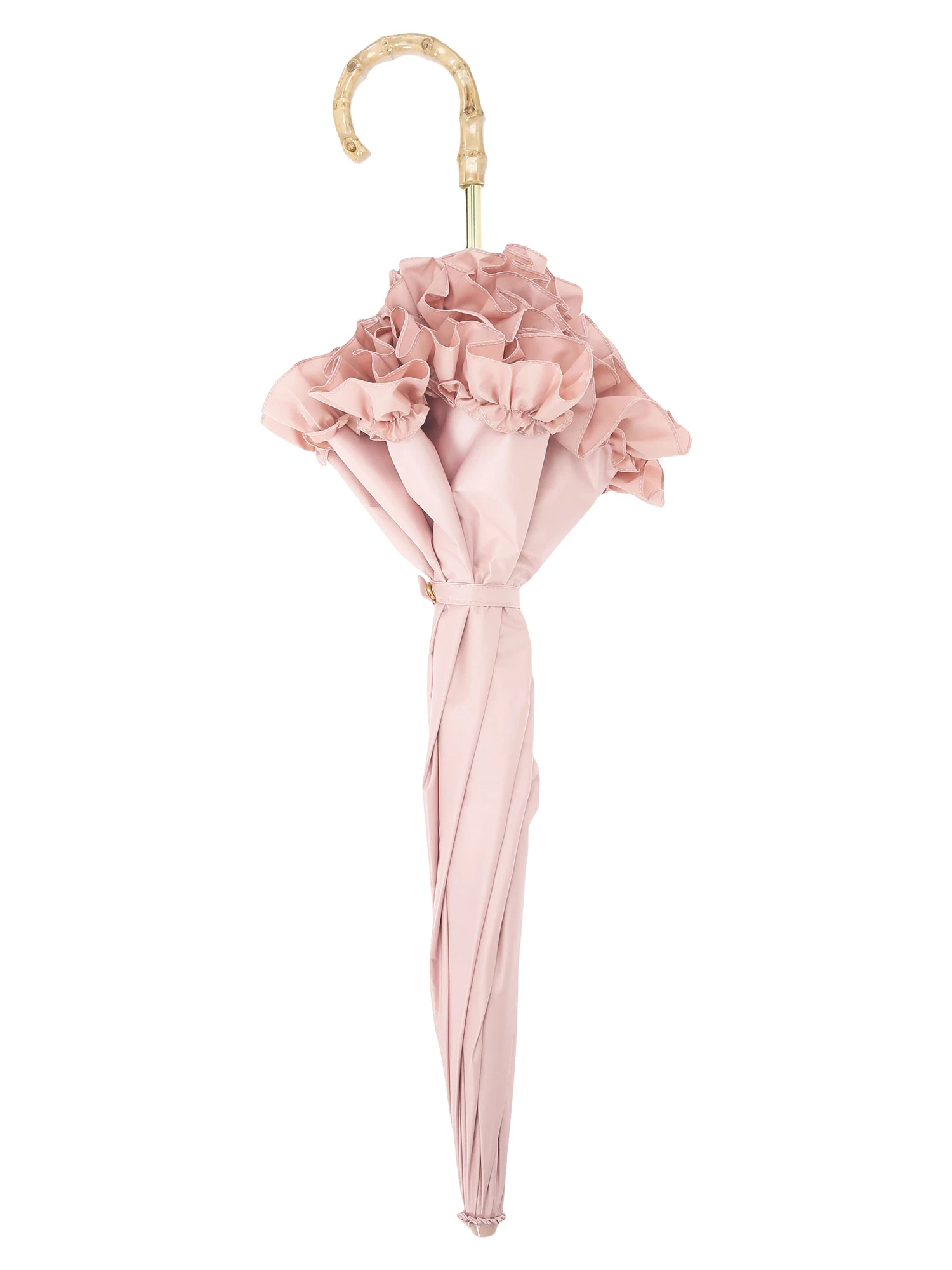 お嬢さんフリル二段折りたたみ日傘（グッズ｜オフホワイト・黒・ピンク