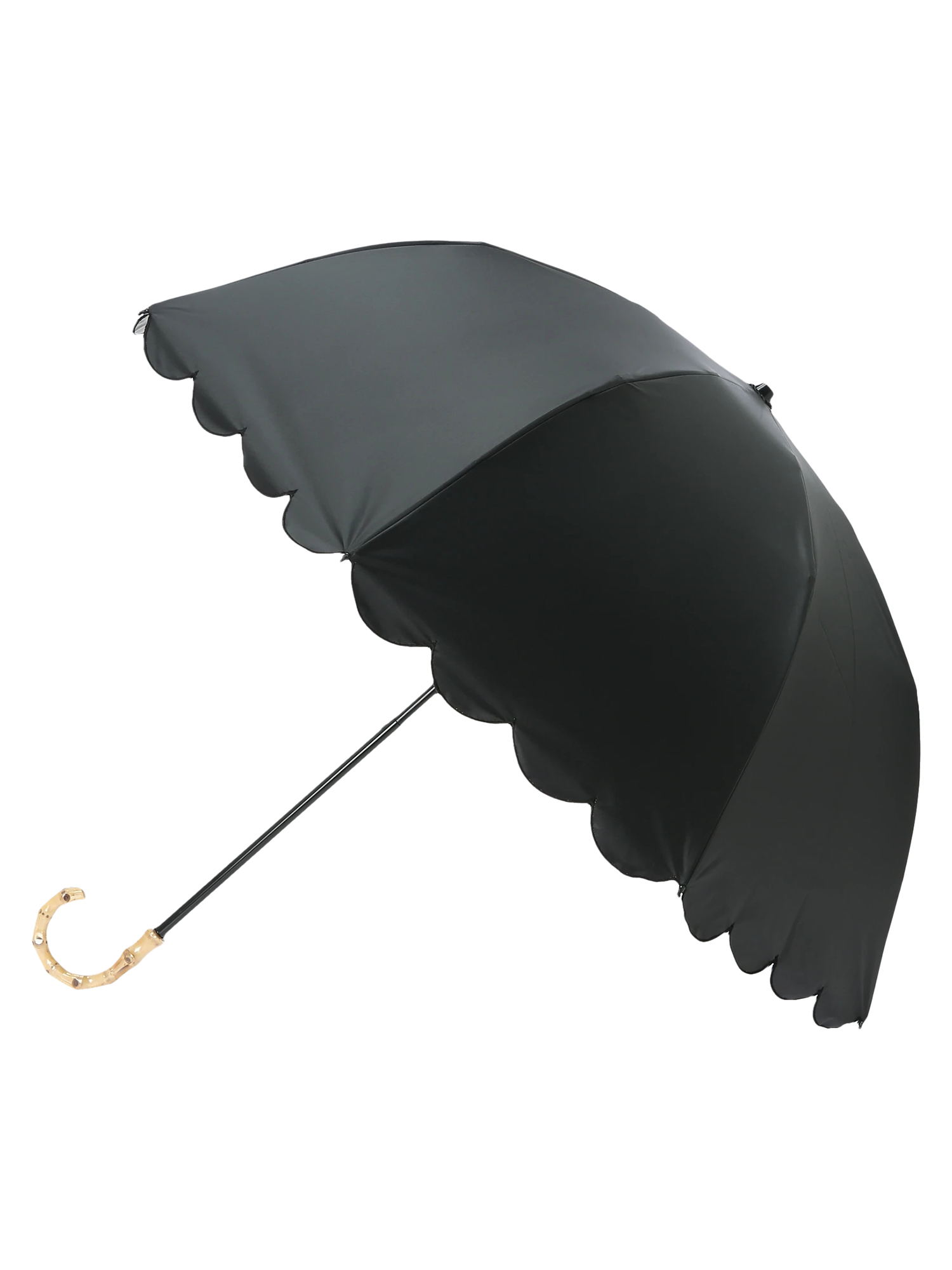 スカラップ二段折りたたみ日傘（グッズ｜オフホワイト・黒・紫