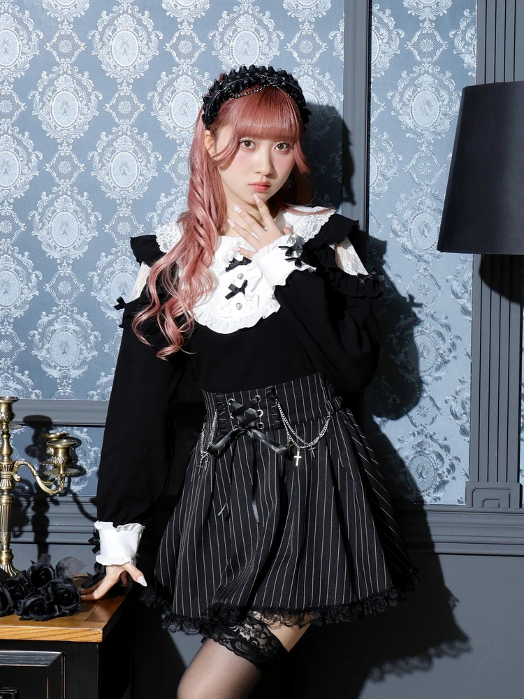 クロスチェーンレースアップスカパン（ショートパンツ｜黒・ピンク・青