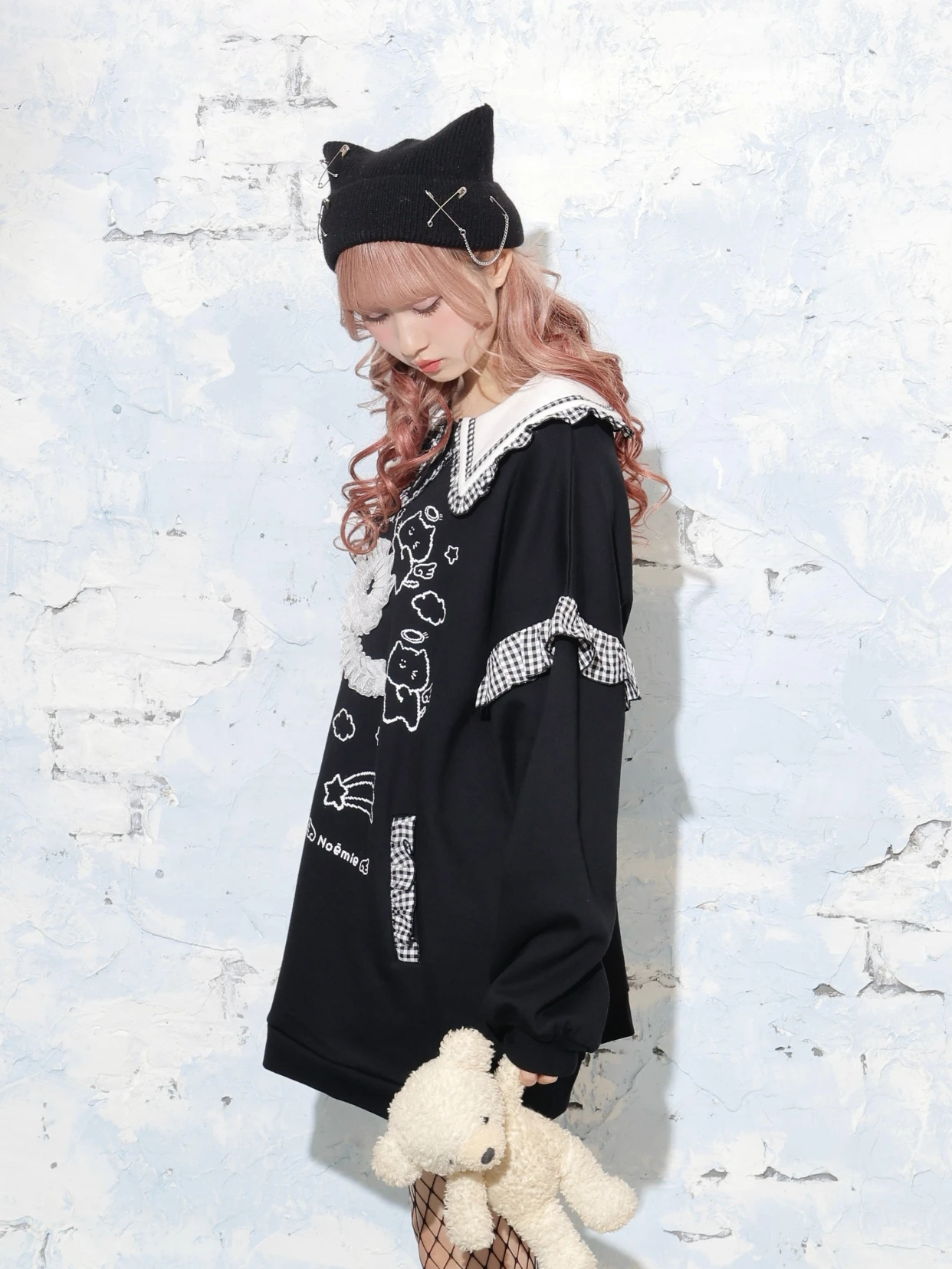 sumire　猫耳帽子　2点 A'GEM/9 × .kom『NOVESSEL/ノベセル』猫耳ボーダーニット帽